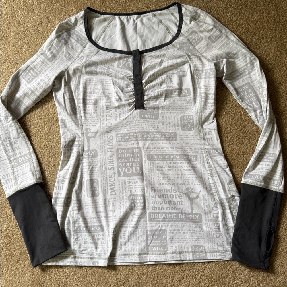 Lululemon Women's Long Sleeve Graphic Top size m(8/10)